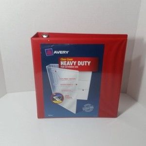 Avery Heavy Duty 3 Ring Binder 1.5" Red